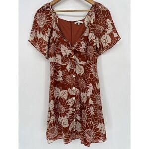 madewell embroidered linen-blend flutter-sleeve mini dress Madewell Women's Size Medium Embroidered Linen-Blend Flutter-Sleeve Mini Dress